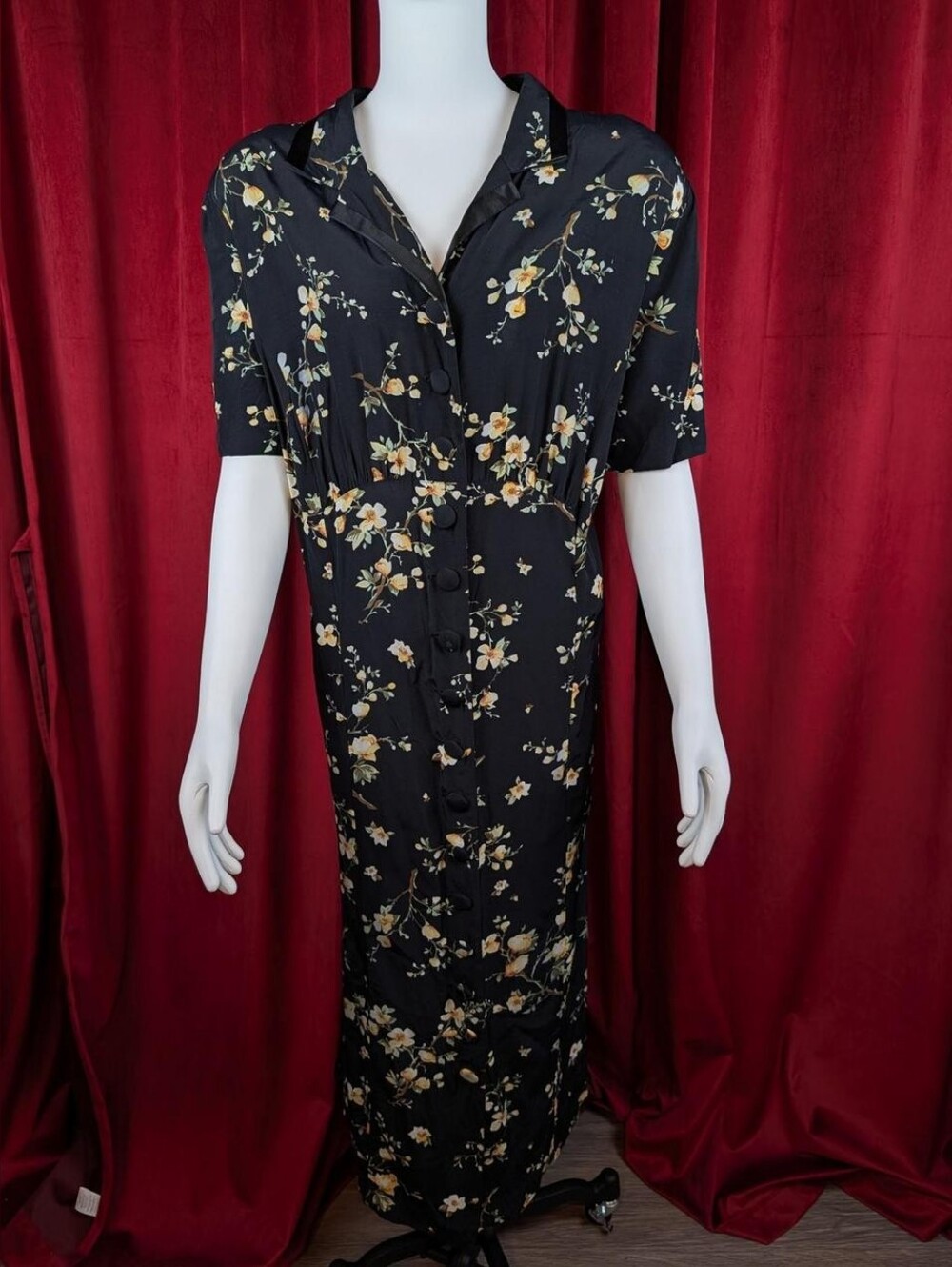 Vintage 90's E.D. Michaels Plus by Daphna Tamler Floral Short Sleeve Maxi Dress